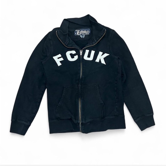 French Connection Tops - French Connection Navy Blue Zip Hoodie